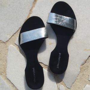 Jeffrey Campbell silver metallic Slides